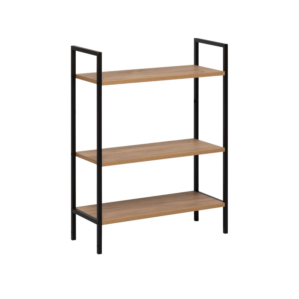 Стеллаж Leset Стилвуд 23 широкий, 3 полки, Чёрный Дуб крафт золотой