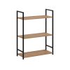 Стеллаж Leset Стилвуд 23 широкий, 3 полки, Чёрный Дуб крафт золотой - 4