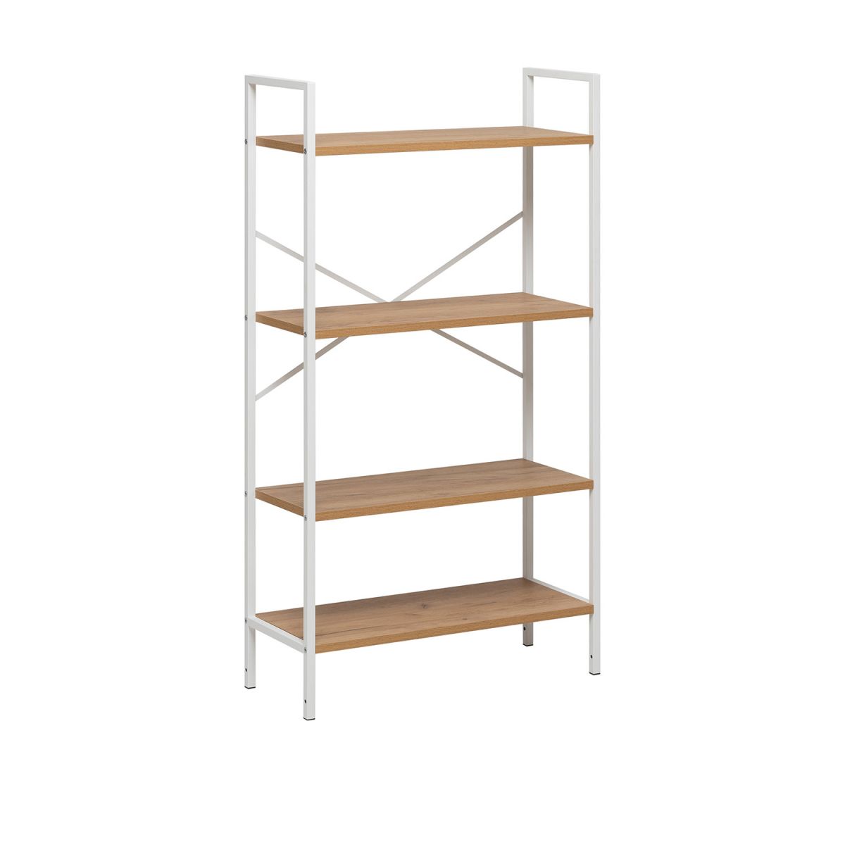 Стеллаж Leset Стилвуд 24 широкий, 4 полки, Белый Дуб крафт золотой