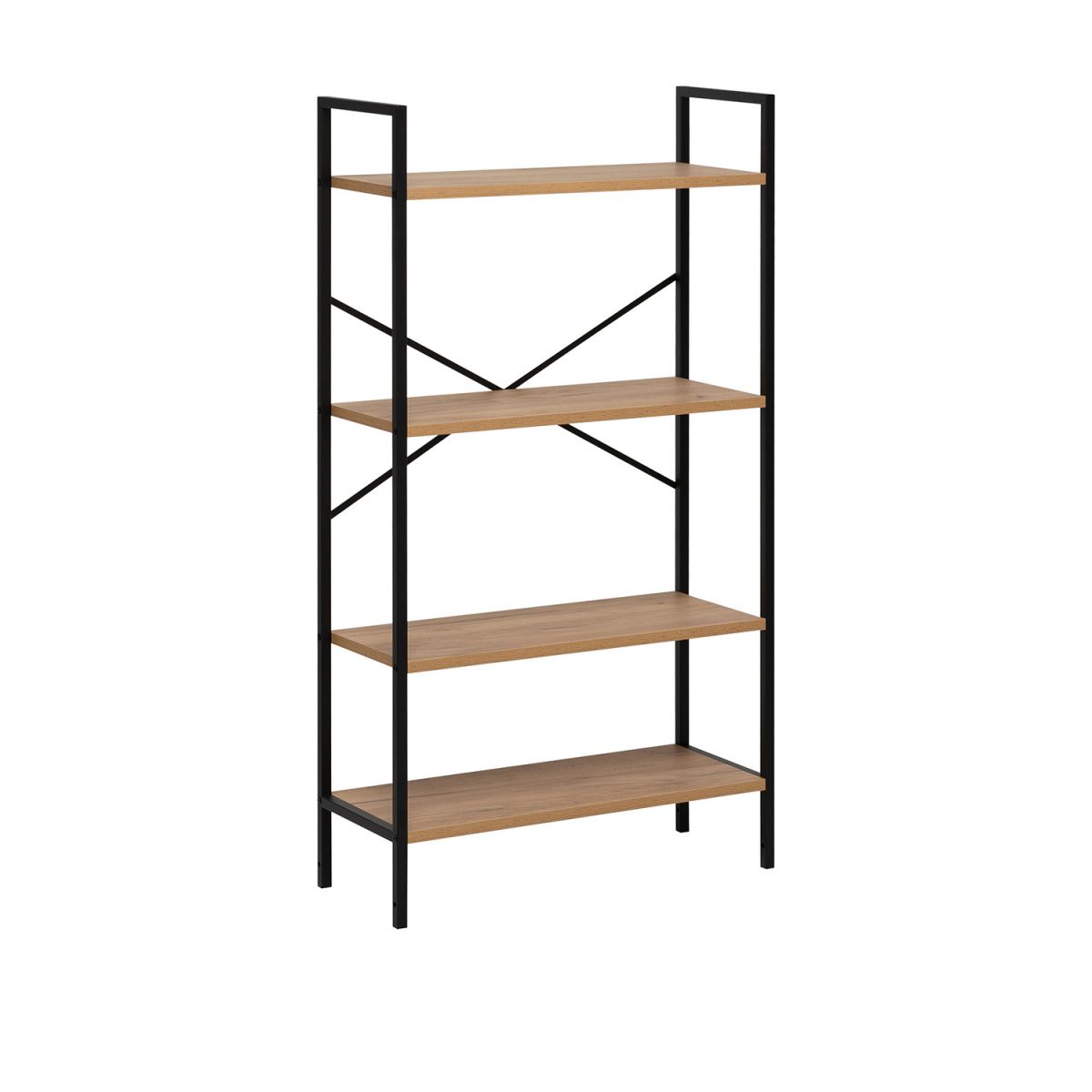 Стеллаж Leset Стилвуд 24 широкий, 4 полки, Чёрный Дуб крафт золотой