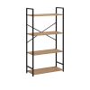Стеллаж Leset Стилвуд 24 широкий, 4 полки, Чёрный Дуб крафт золотой - 3