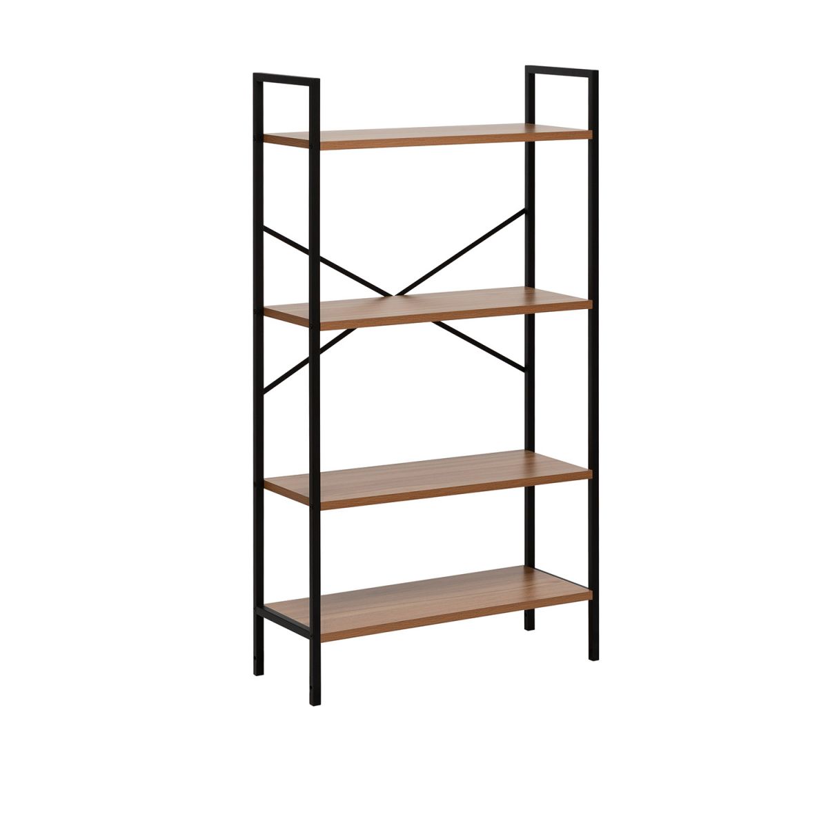 Стеллаж Leset Стилвуд 24 широкий, 4 полки, Чёрный Орех лион светлый