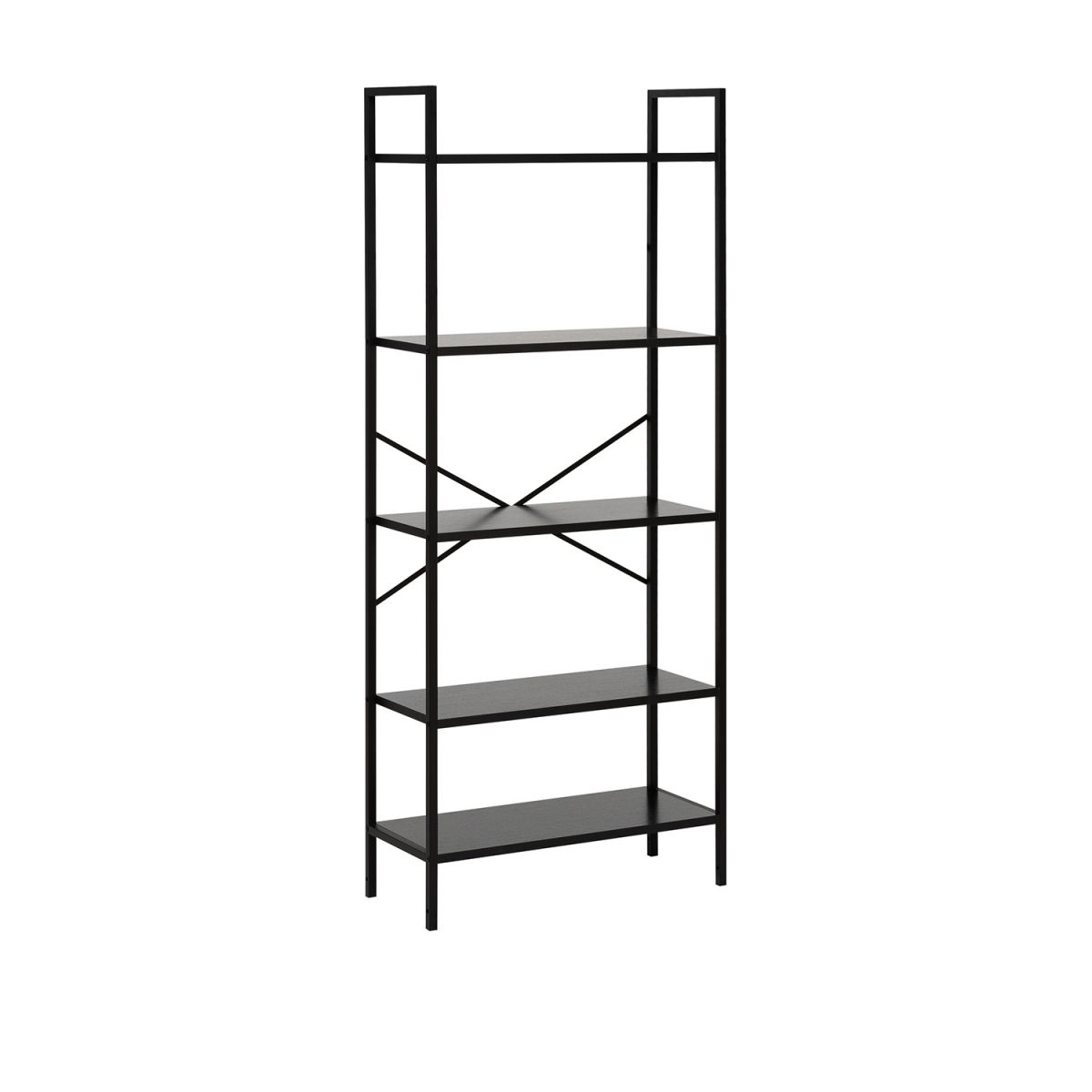 Стеллаж Leset Стилвуд 25 широкий, 5 полок, Чёрный Чёрный