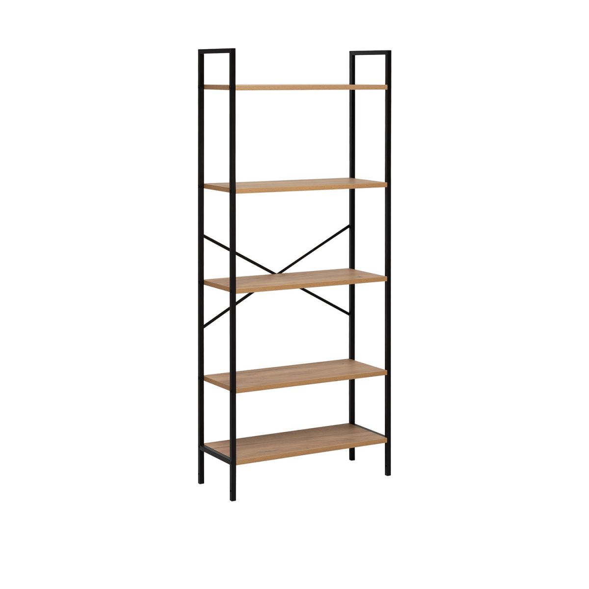 Стеллаж Leset Стилвуд 25 широкий, 5 полок, Чёрный Дуб крафт золотой