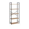 Стеллаж Leset Стилвуд 25 широкий, 5 полок, Чёрный Дуб крафт золотой - 3