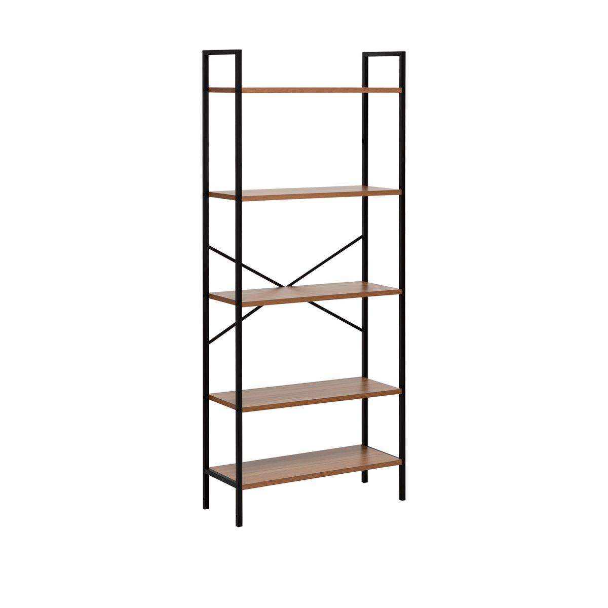 Стеллаж Leset Стилвуд 25 широкий, 5 полок, Чёрный Орех лион светлый