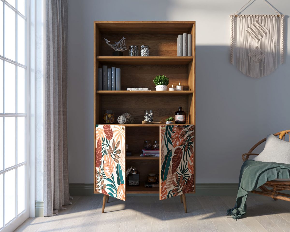 Стеллаж с дверками "Berber" принт 25