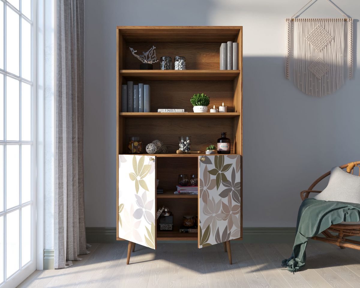 Стеллаж с дверками "Berber" принт 27