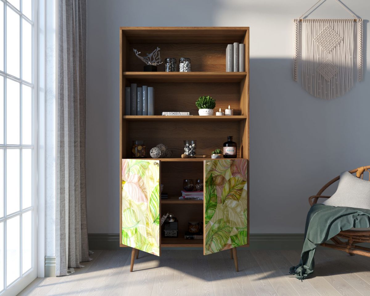 Стеллаж с дверками "Berber" принт 29