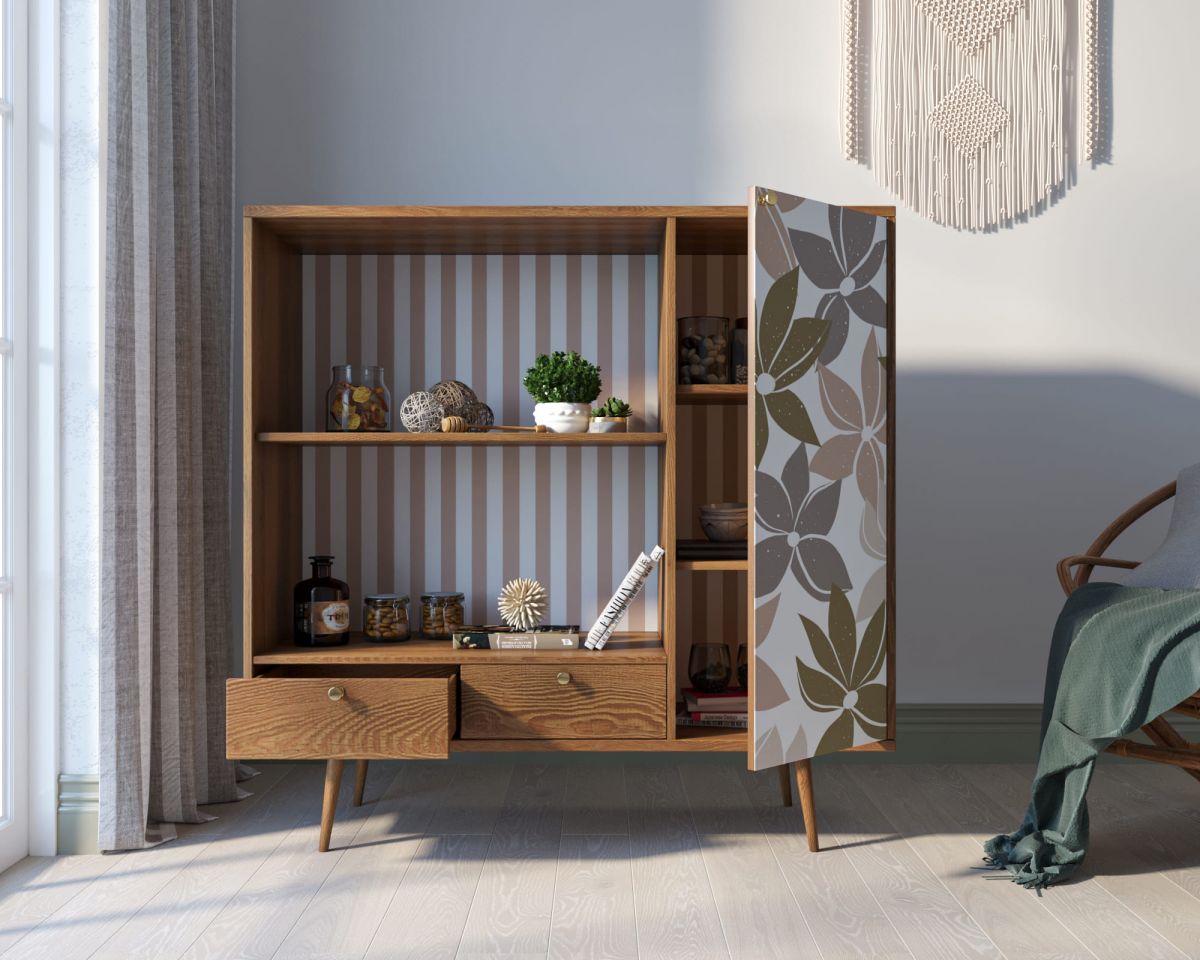 Стеллаж с нишей "Berber" принт 27