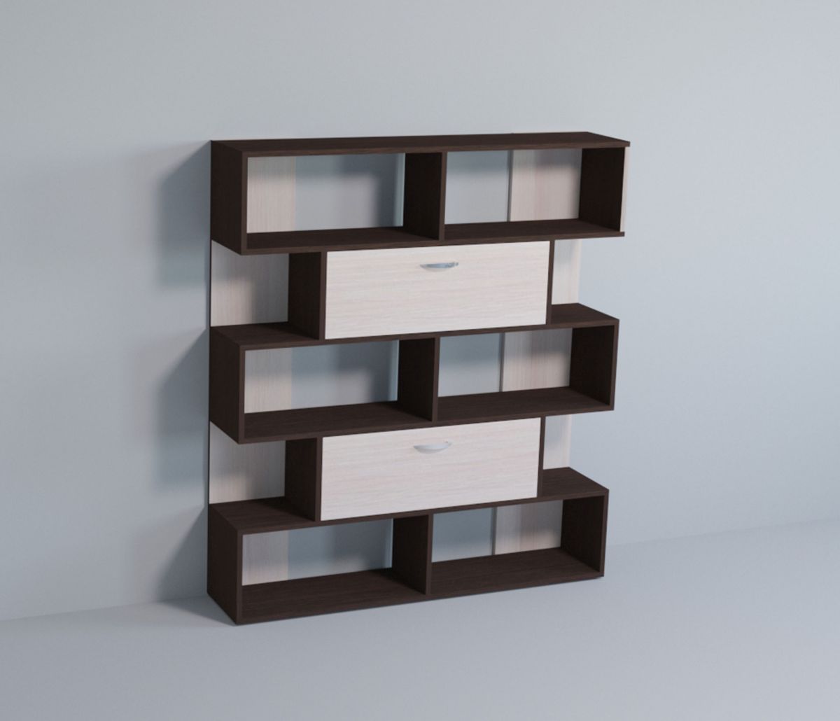 Стеллаж Удобный УС-3-120*26*134-Венге темный-Венге светлый