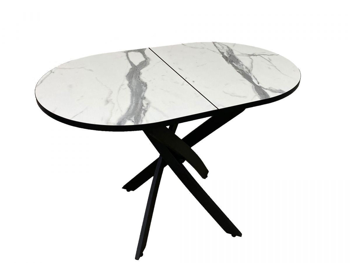 Стол 31 Андромеда 2-ЛДСП, HPL пластик-110(130)*70*76-Черный муар-Мрамор 3027-