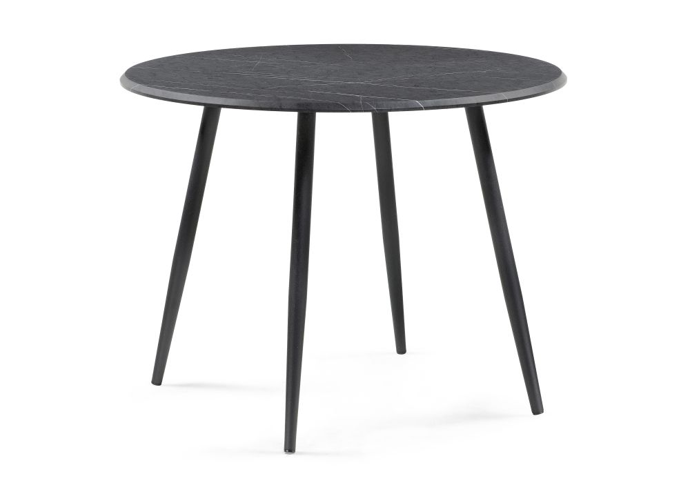 Стол деревянный Абилин 100 мрамор черный - черный матовый