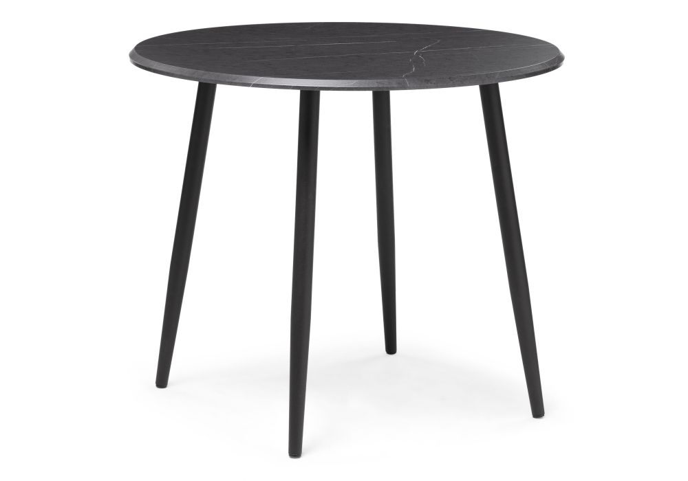 Стол деревянный Абилин 90 мрамор черный - черный матовый