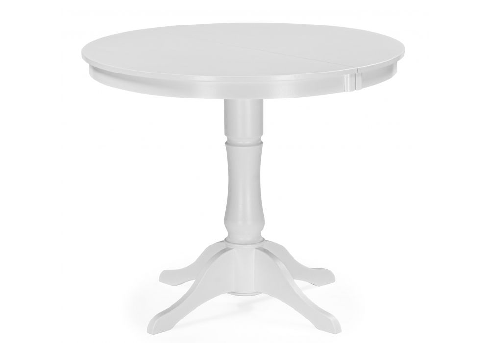 Стол деревянный Амадей 90(130)x90 белый матовый