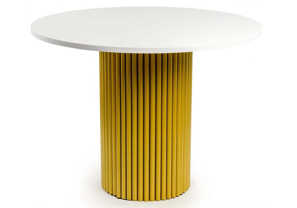 Стол деревянный Барел 110 белый - золото