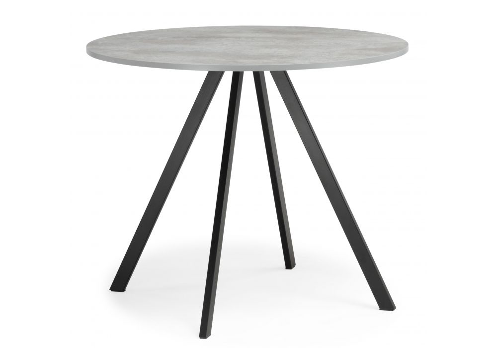 Стол деревянный Баргел 90х90х75 бетон - черный