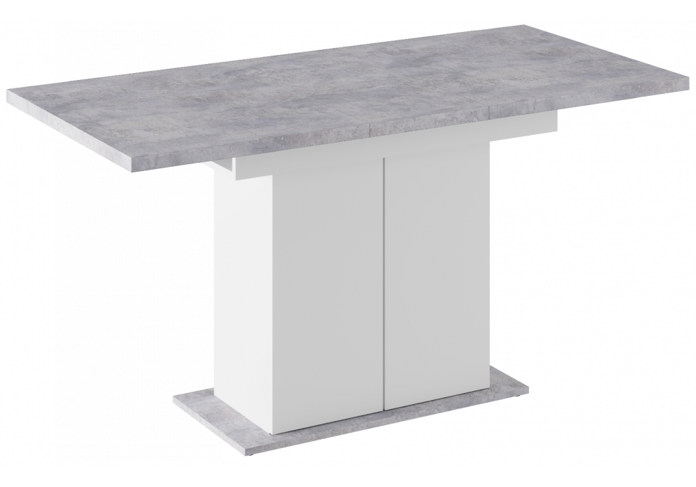 Стол деревянный Carla белый - цемент светлый