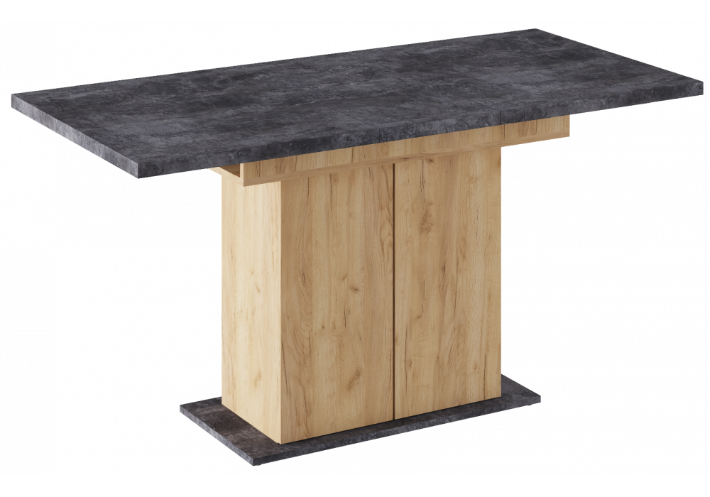 Стол деревянный Carla крафт золотой - цемент темный