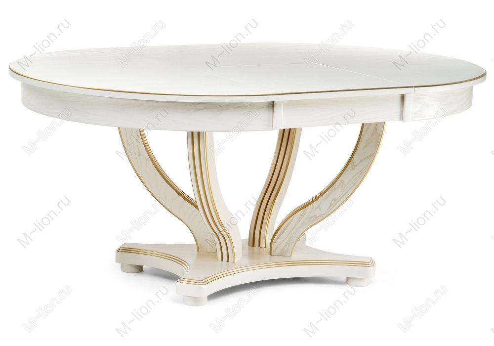 Стол деревянный Дорсет молочный - золото
