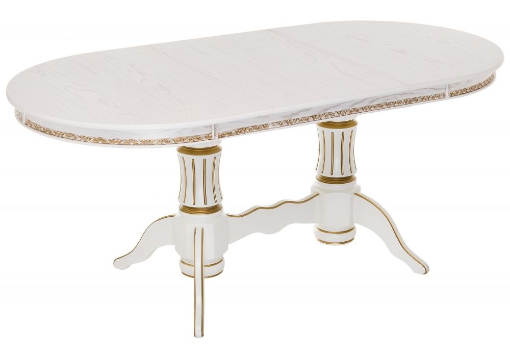 Стол Герцог молочный с золотой патиной