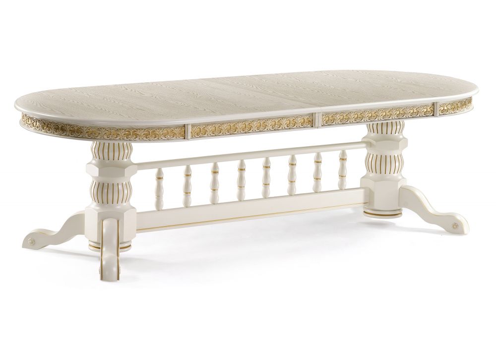 Стол деревянный Кассиль крем - золотая патина