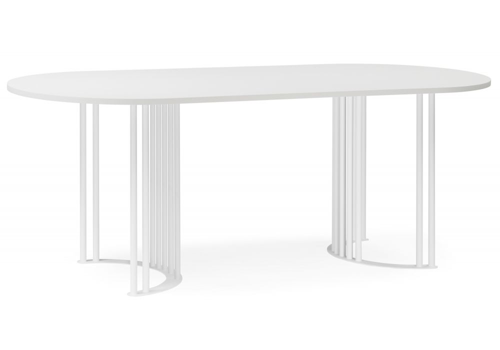 Стол деревянный Хьюго О 180 х 90 шагрень пленка - белые ноги