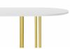 Стол деревянный Хьюго О 200 х 90 белая шагрень пленка - золотые ноги - 4