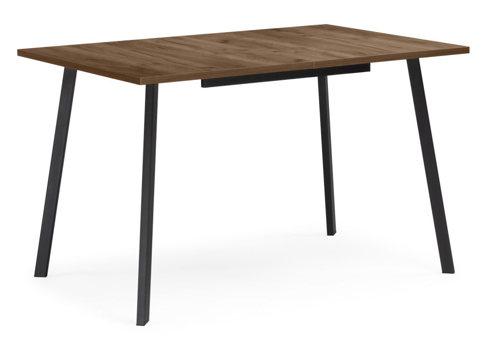 Стол деревянный Кортни 120 (160) x 80 дуб крафт табачный - черный матовый