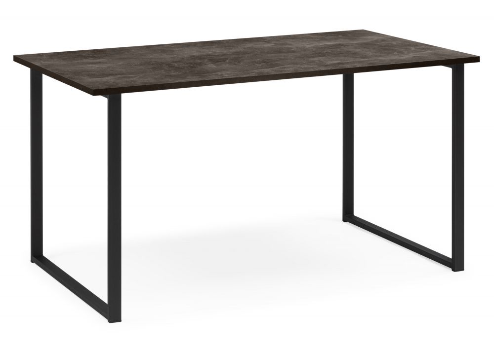 Стол деревянный Лиман 117 х 77 бетон темный - черный матовый