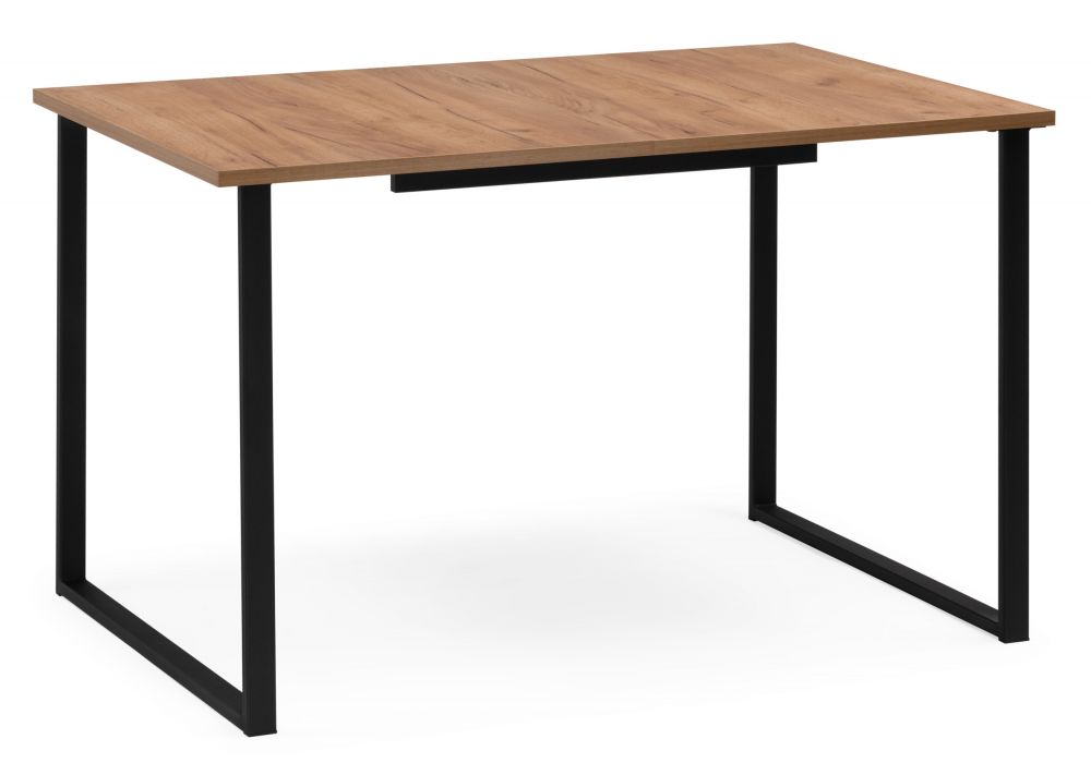 Стол деревянный Лиман 120 (160) x 80 дуб крафт золотой - черный матовый