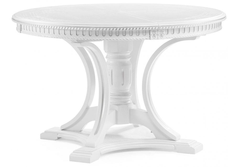 Стол деревянный Нозеан круглый белый - серебро