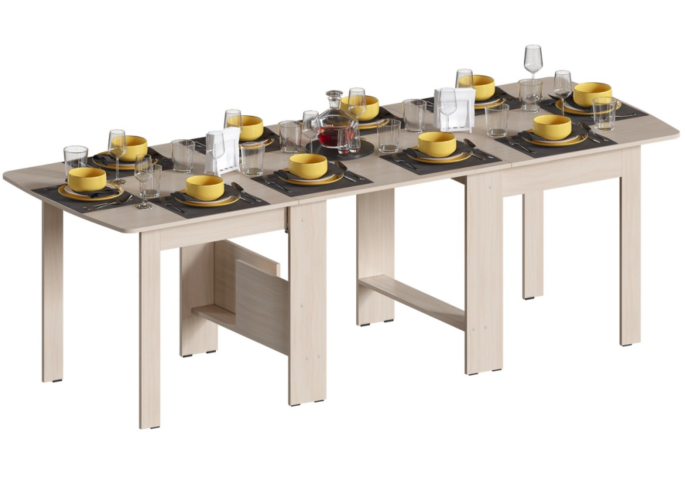 Стол деревянный обеденный раздвижной СтК7 дуб молочный