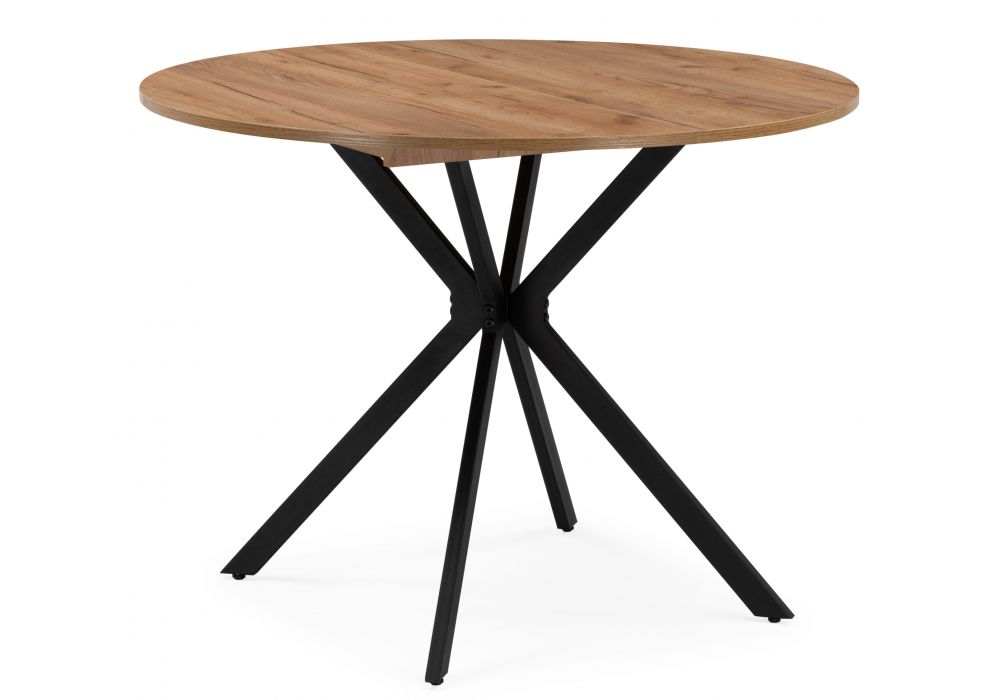 Стол деревянный Орион 90 - 130 дуб крафт золотой - черный матовый