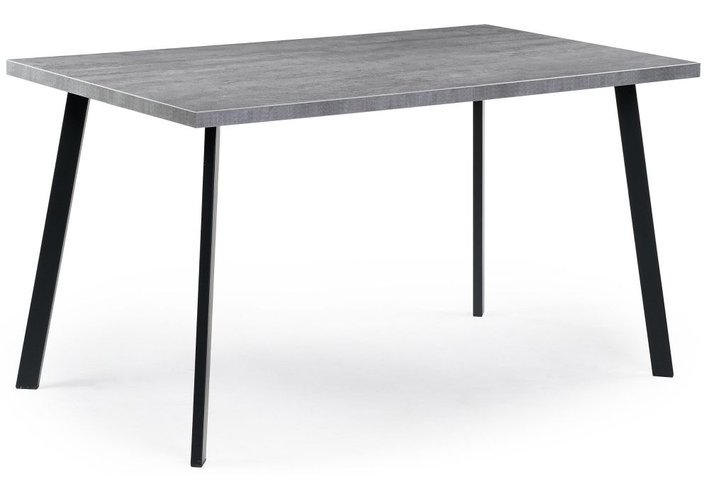 Стол деревянный Тринити Лофт 140 25 мм бетон - матовый черный