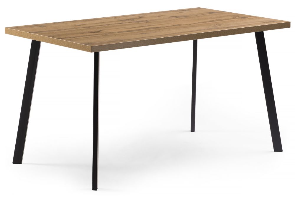 Стол деревянный Тринити Лофт 140 25 мм дуб вотан - черный матовый