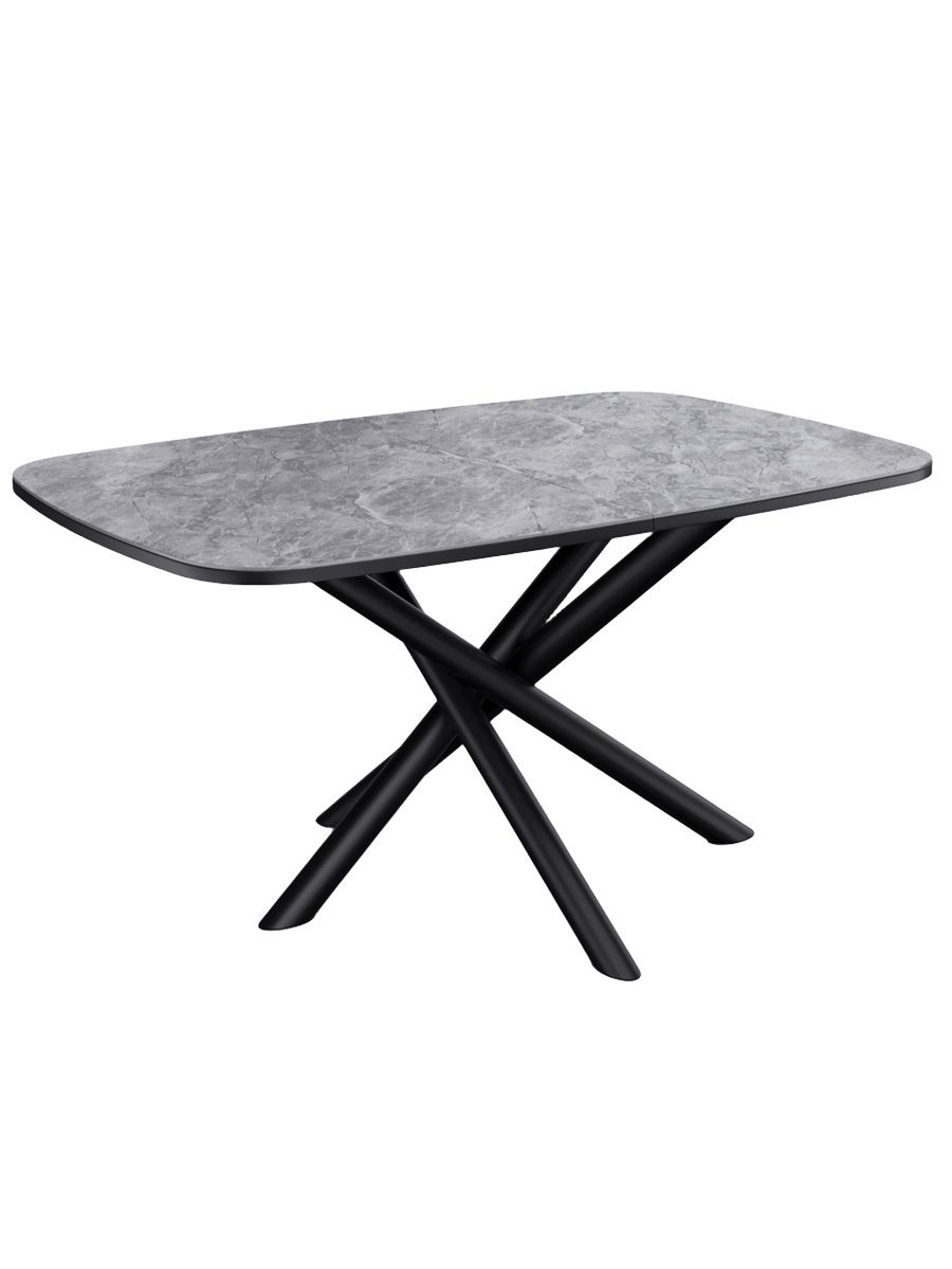 Стол DF1250 черный-керамика серая глянец