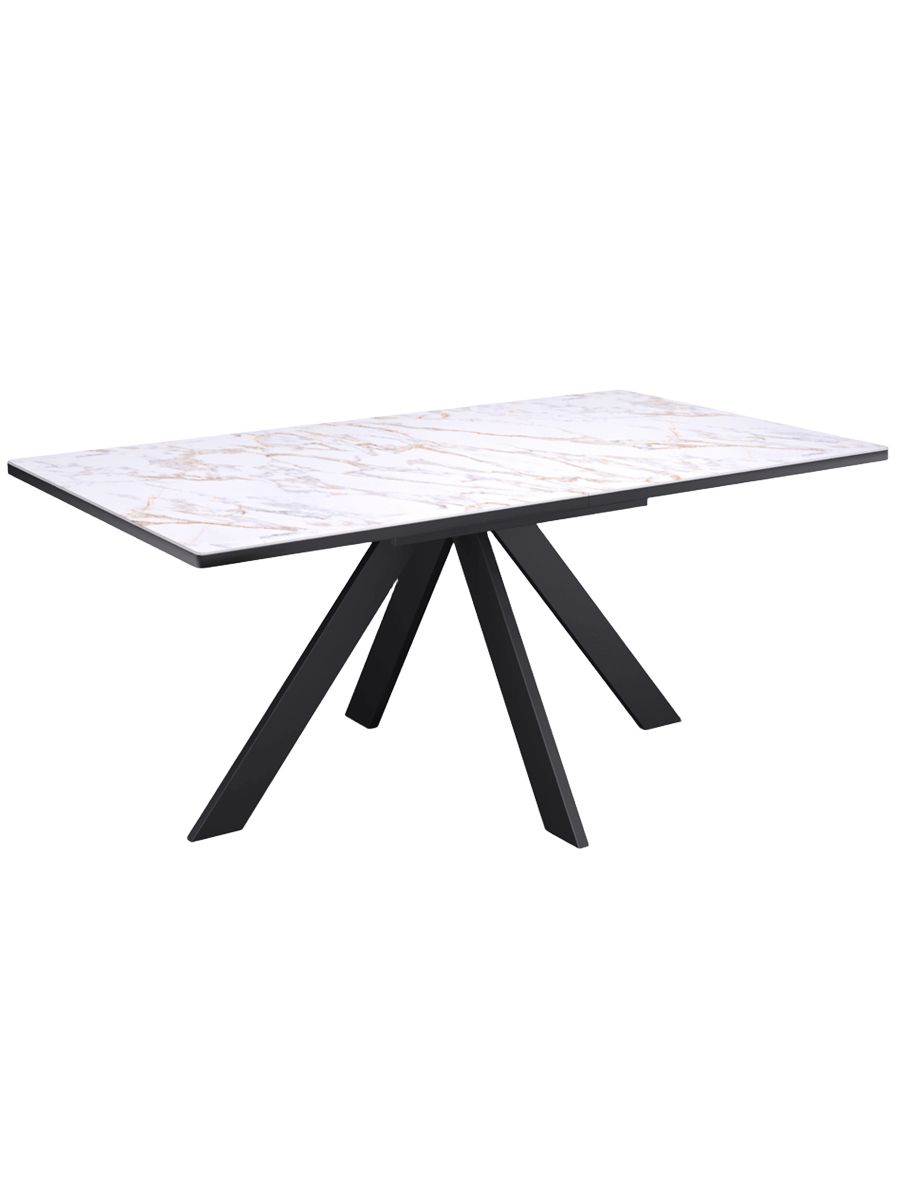 Стол DL1600 черный-керамика белая глянец