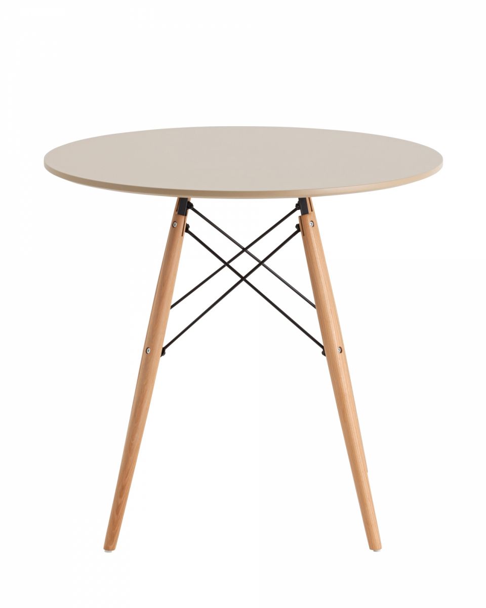 Стол Eames DSW NEW D80 бежевый