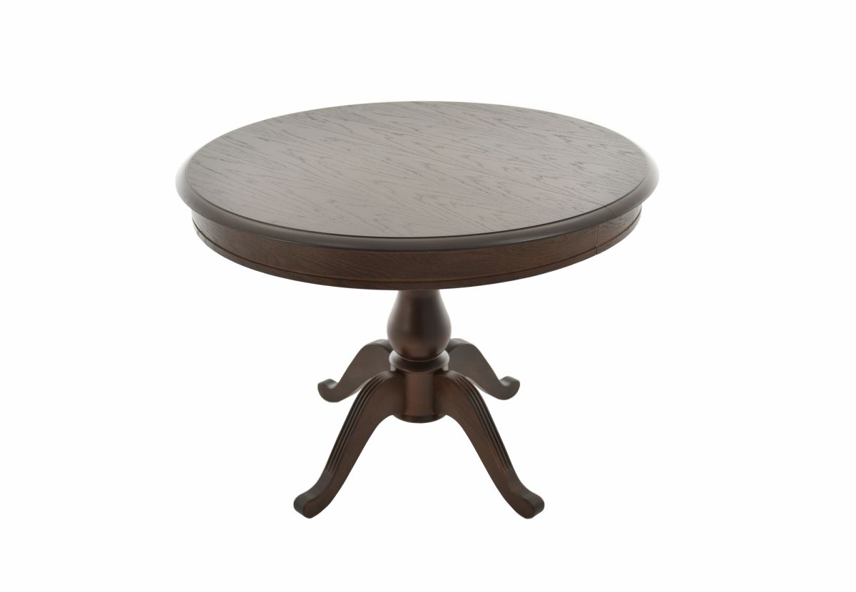 Стол Фабрицио D100-Береза, шпон-100(130)*100*75-Тон 7 Орех темный-Орех темный-