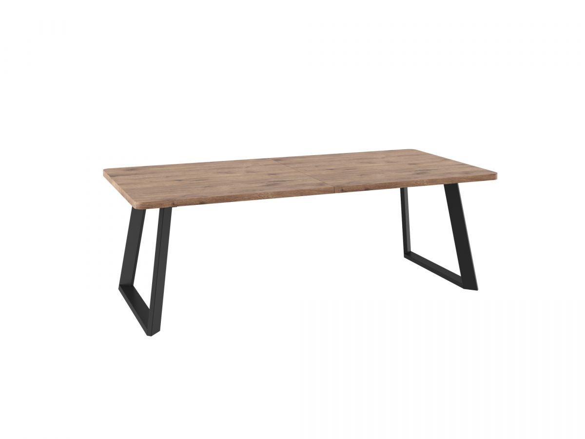 Стол Гранд 230, Дуб Веллингтон, Черный