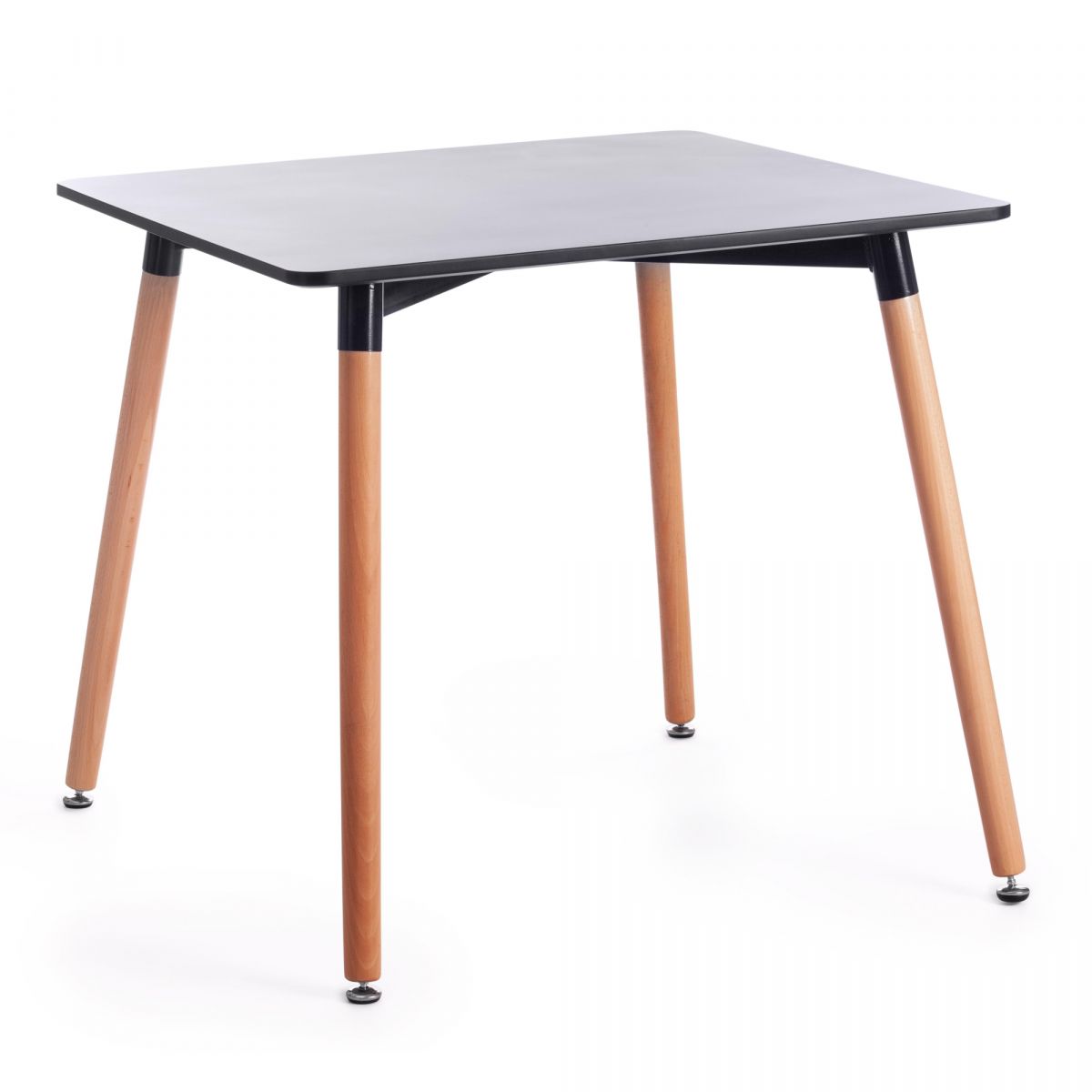 Стол JOHN (mod. T1003) МДФ-дерево, 80 х 80 х 75 см , Black (черный)- Natural (натуральный)