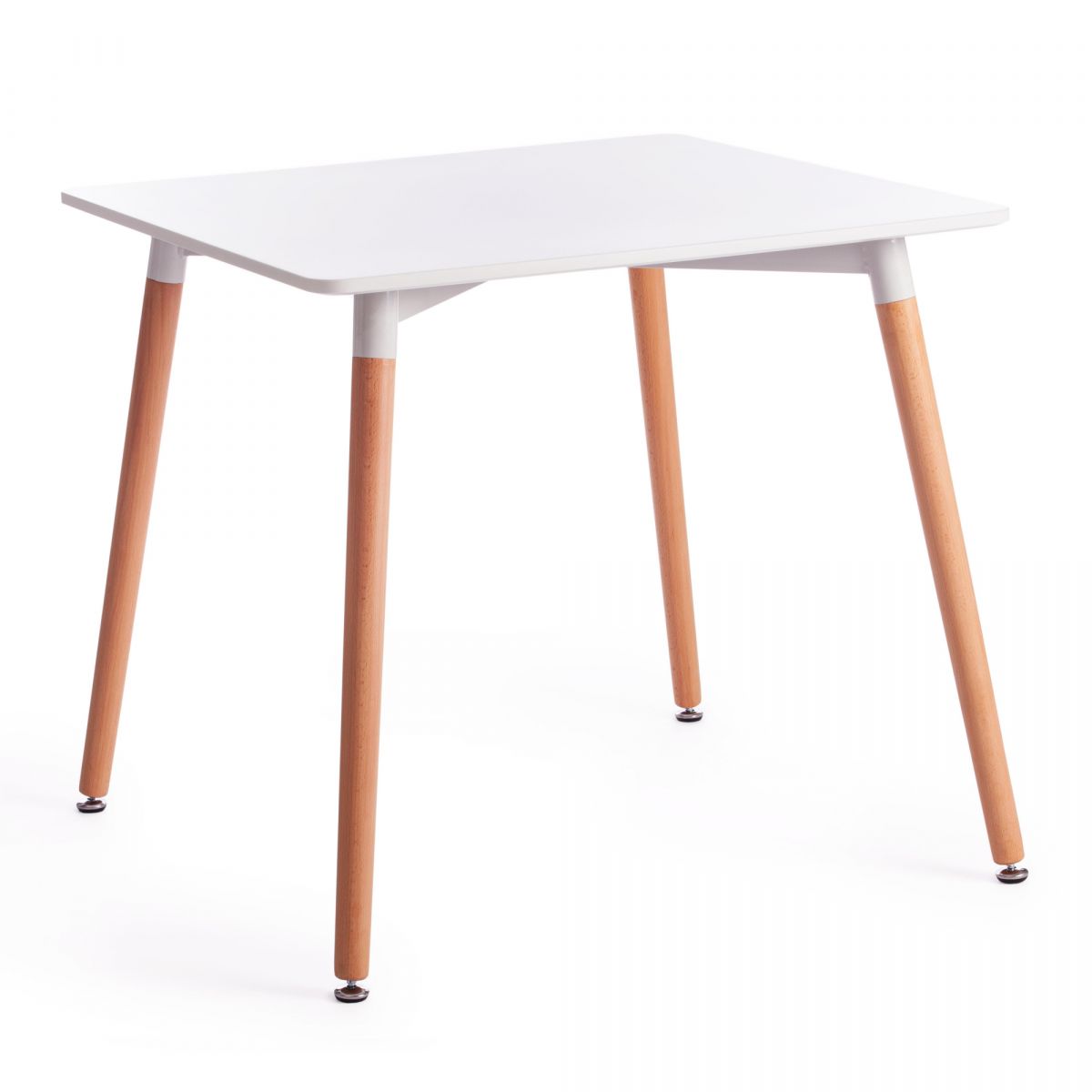 Стол JOHN (mod. T1003) МДФ-дерево, 80 х 80 х 75 см , White (Белый) - Natural (натуральный)