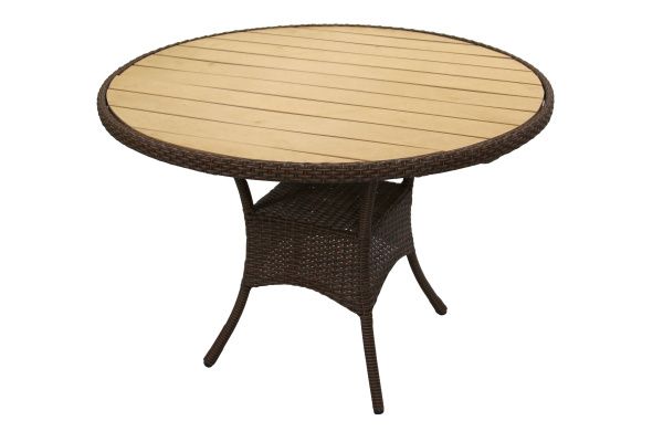 Стол к набору Аликанте арт.А88 круглый Россия (каркас колорадо, столешница бежевая) УЦЕНКА