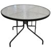 Стол к набору Марсель арт.SC-122T Ø100см (каркас черный, столешница прозрачная) "Garden story" - 4