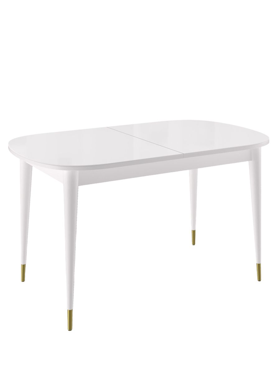 Стол KENNER 1300K белый-стекло белое глянец