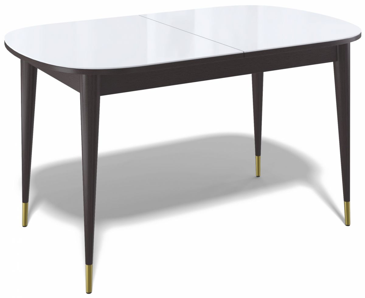 Стол KENNER 1300K венге-стекло белое глянец