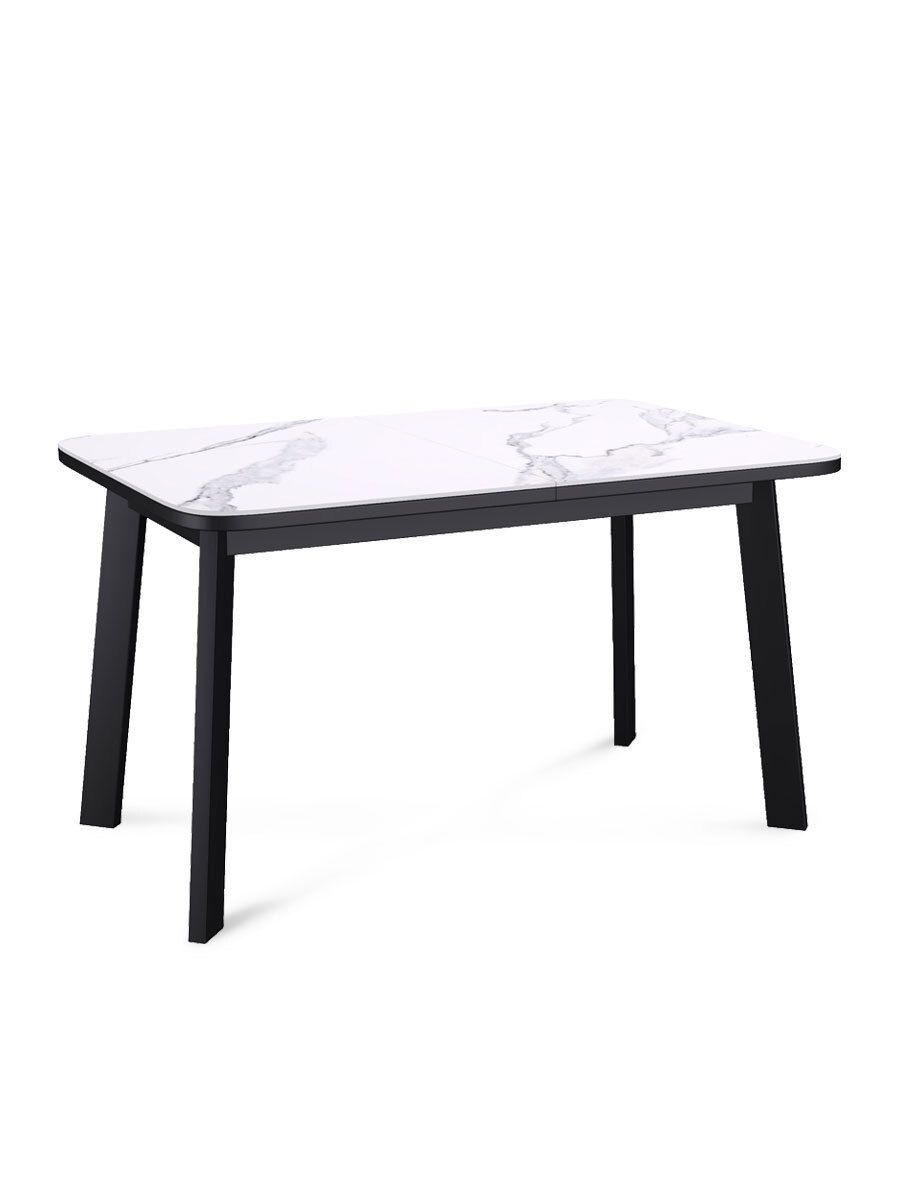 Стол KENNER AA1200 черный-керамика мрамор белый