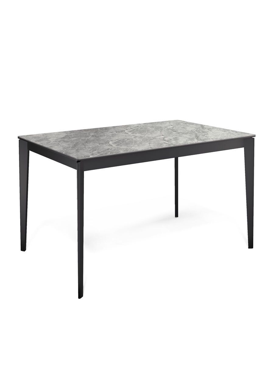 Стол KENNER KR1200 черный-керамика мрамор серый глянец