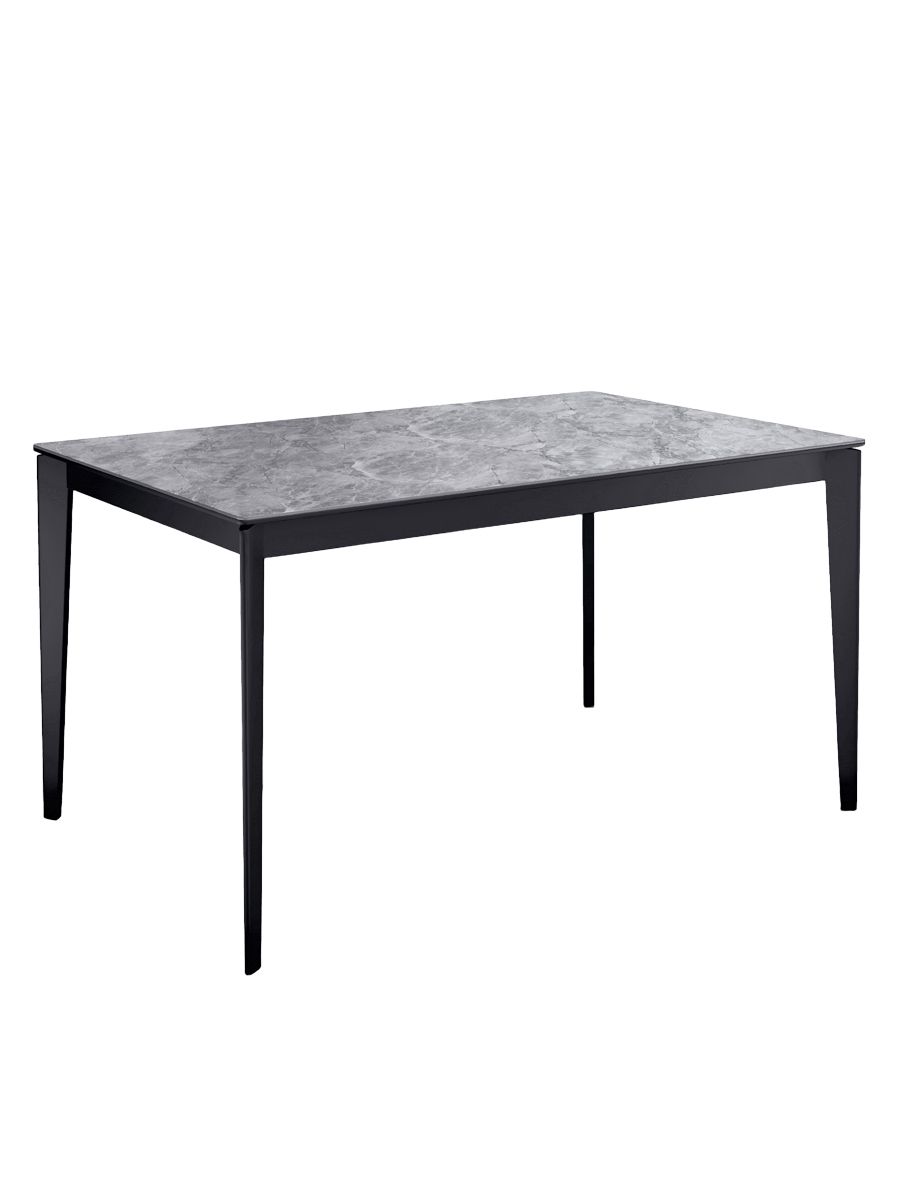Стол KENNER KR1400 черный-керамика мрамор серый глянец